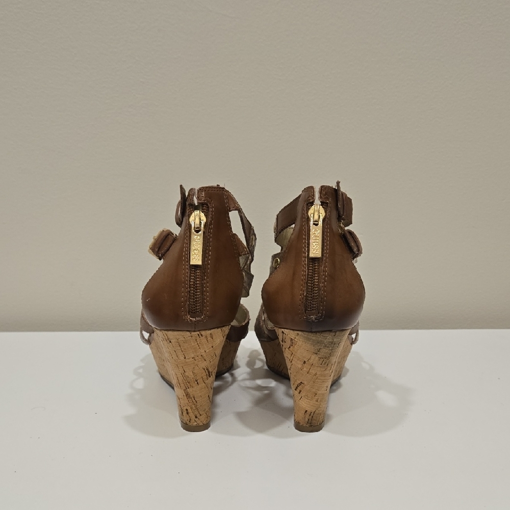 Guess Bronze and Tan Wedge Sandals - Picture 5 of 12